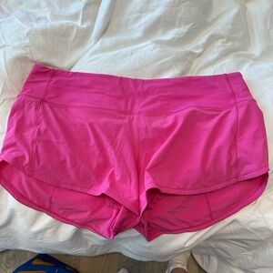 Sonic Pink lululemon speed up shorts